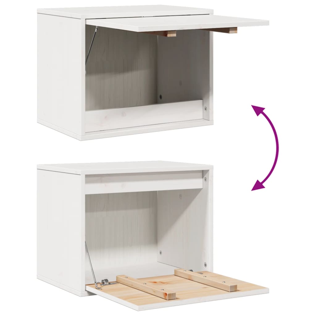Wall Cabinet White 45x30x35 cm Solid Wood Pine