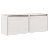 Wall Cabinets 2 pcs White 45x30x35 cm Solid Wood Pine - Front View