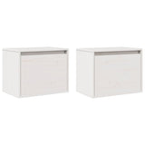 Wall Cabinets 2 pcs White 45x30x35 cm Solid Wood Pine - Side View