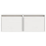 Wall Cabinets 2 pcs White 45x30x35 cm Solid Wood Pine - 45-Degree Angle