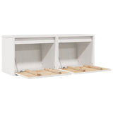 Wall Cabinets 2 pcs White 45x30x35 cm Solid Wood Pine - Rear View