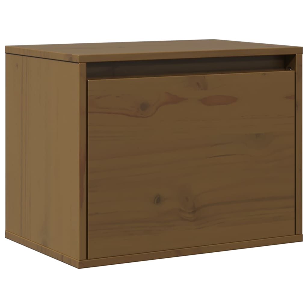 Wall Cabinet Honey Brown 45x30x35 cm Solid Wood Pine