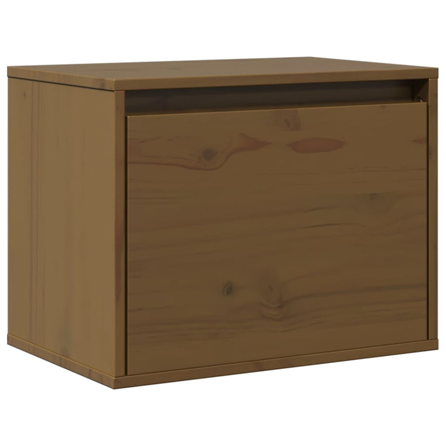 Wall Cabinet Honey Brown 45x30x35 cm Solid Wood Pine