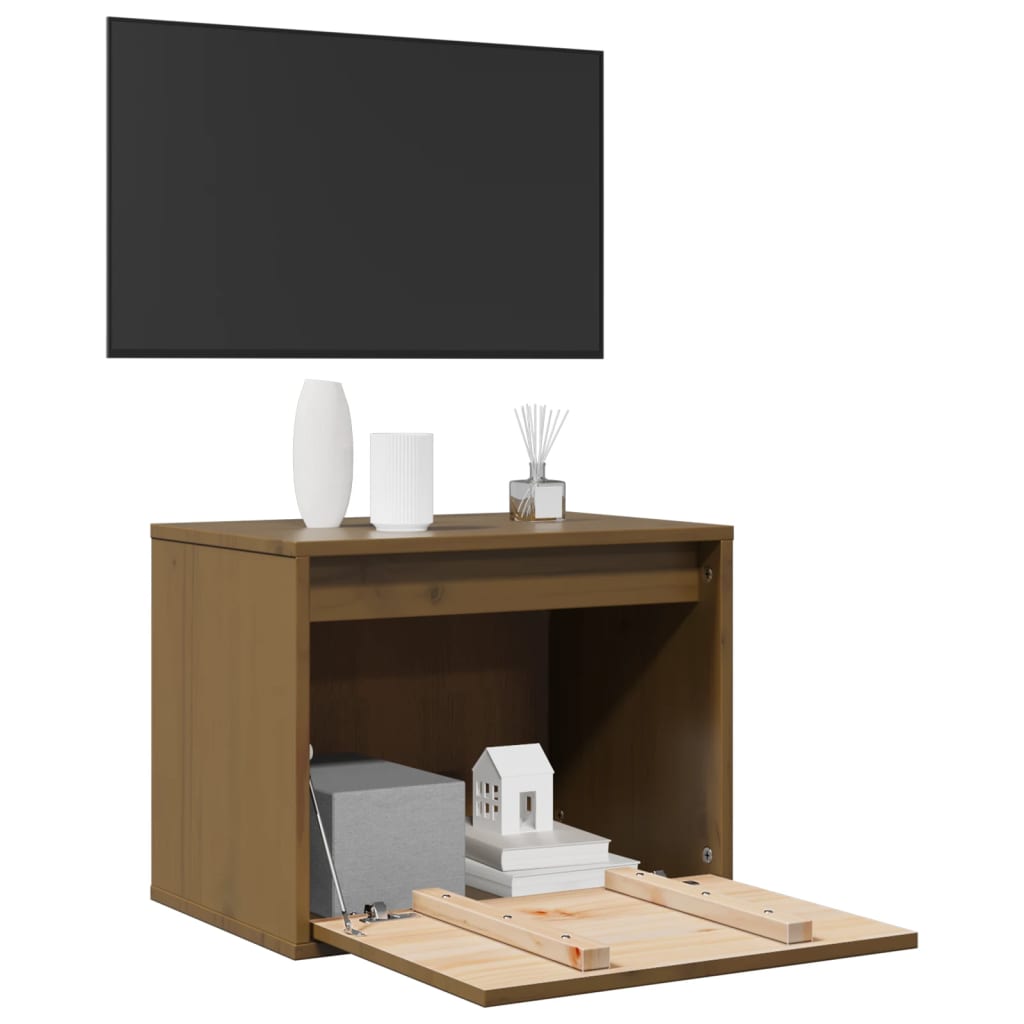 Wall Cabinet Honey Brown 45x30x35 cm Solid Wood Pine