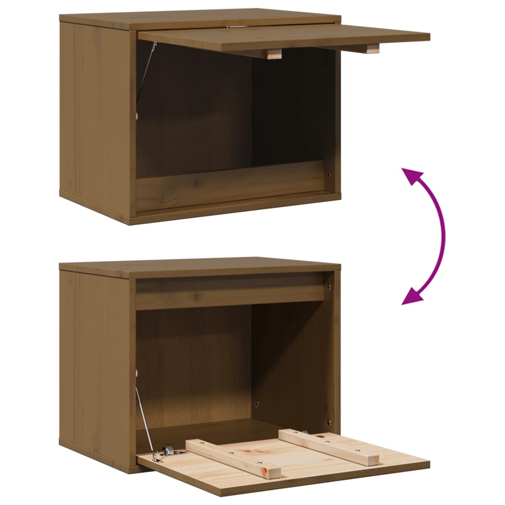 Wall Cabinet Honey Brown 45x30x35 cm Solid Wood Pine