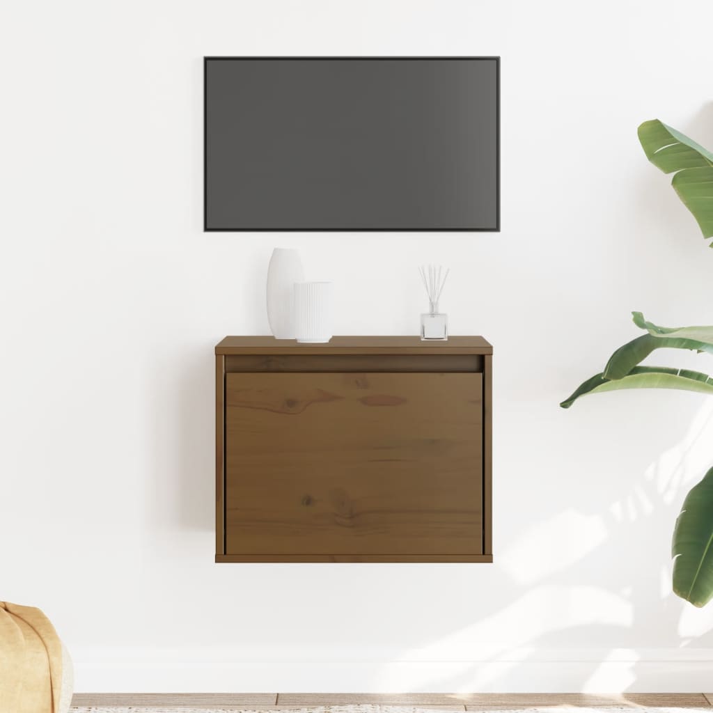 Wall Cabinet Honey Brown 45x30x35 cm Solid Wood Pine