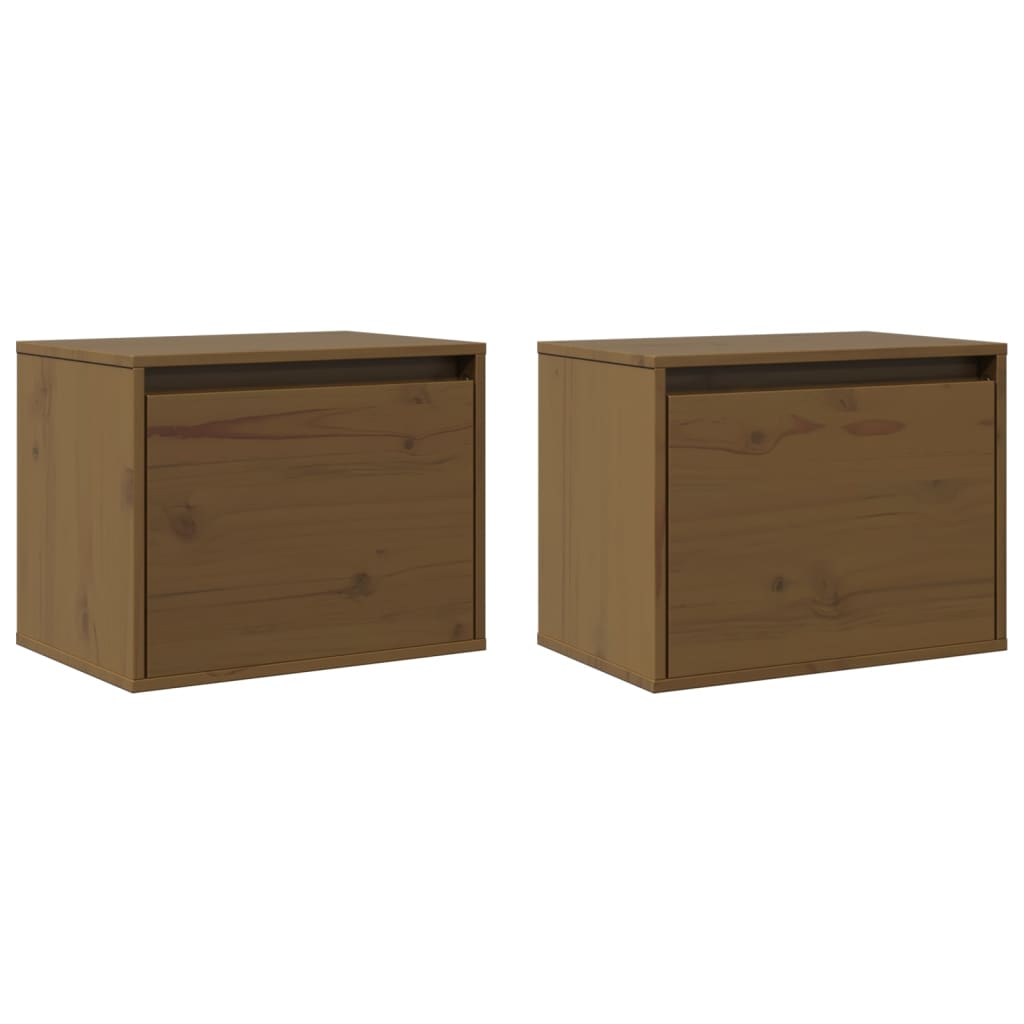 Wall Cabinets 2 pcs Honey Brown 45x30x35 cm Solid Wood Pine