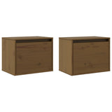Wall Cabinets 2 pcs Honey Brown 45x30x35 cm Solid Wood Pine