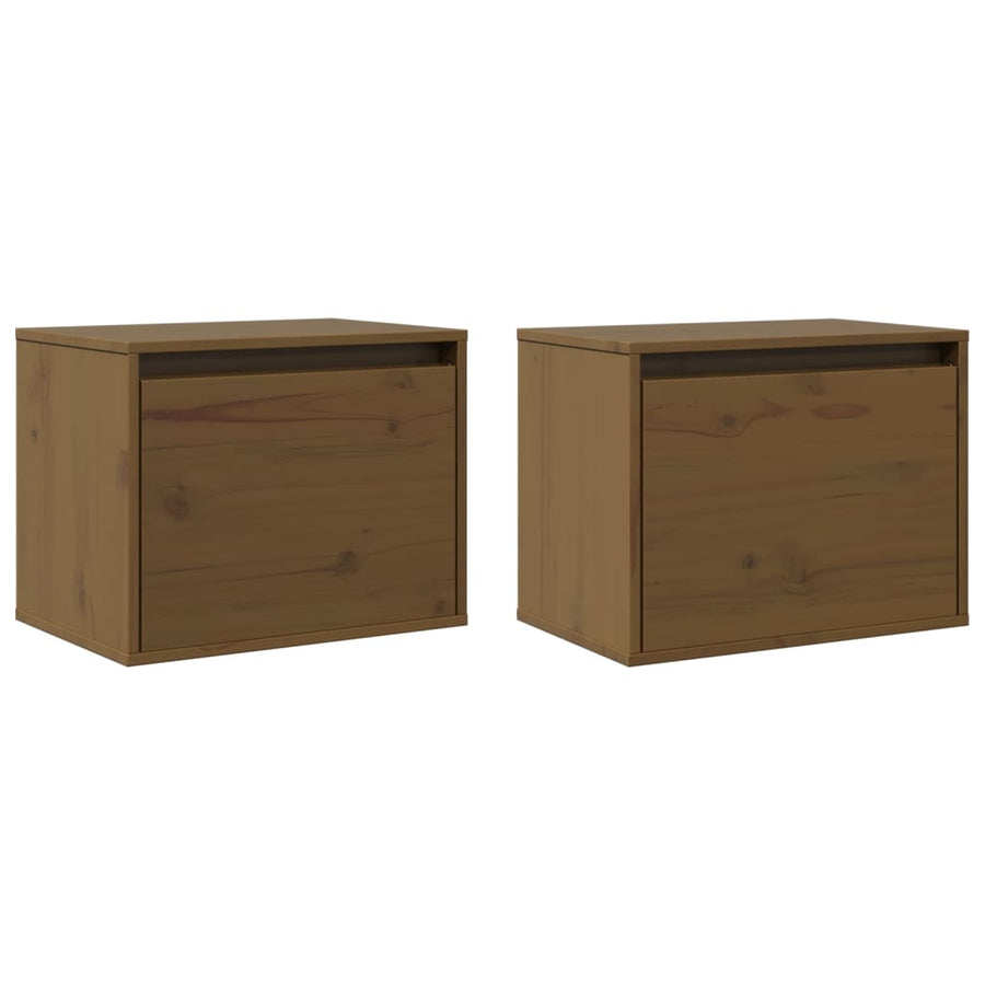Wall Cabinets 2 pcs Honey Brown 45x30x35 cm Solid Wood Pine
