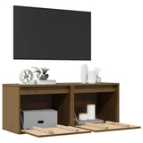 Wall Cabinets 2 pcs Honey Brown 45x30x35 cm Solid Wood Pine - Top-Down View