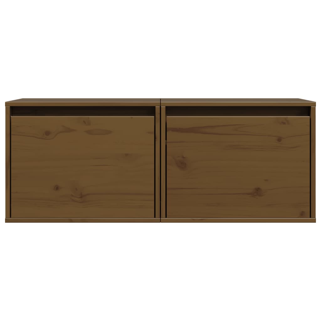 Wall Cabinets 2 pcs Honey Brown 45x30x35 cm Solid Wood Pine
