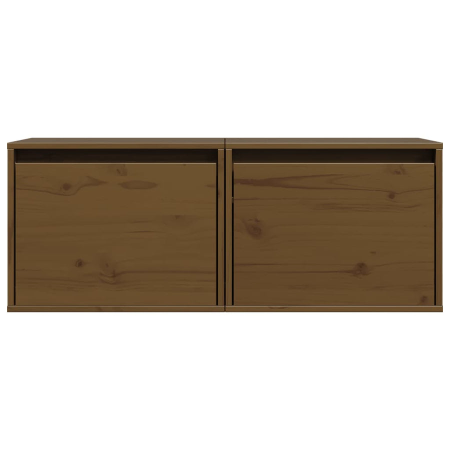 Wall Cabinets 2 pcs Honey Brown 45x30x35 cm Solid Wood Pine