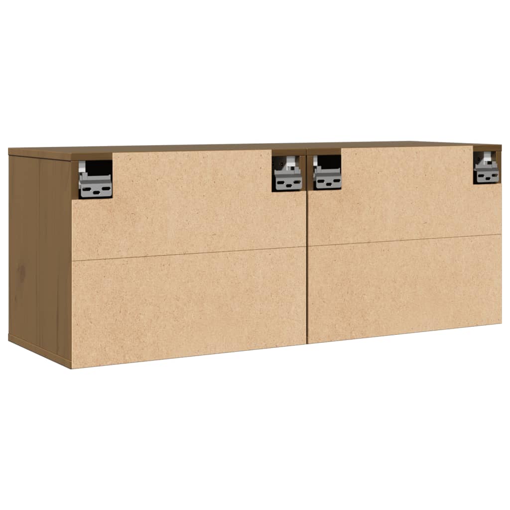 Wall Cabinets 2 pcs Honey Brown 45x30x35 cm Solid Wood Pine