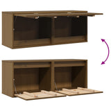 Wall Cabinets 2 pcs Honey Brown 45x30x35 cm Solid Wood Pine
