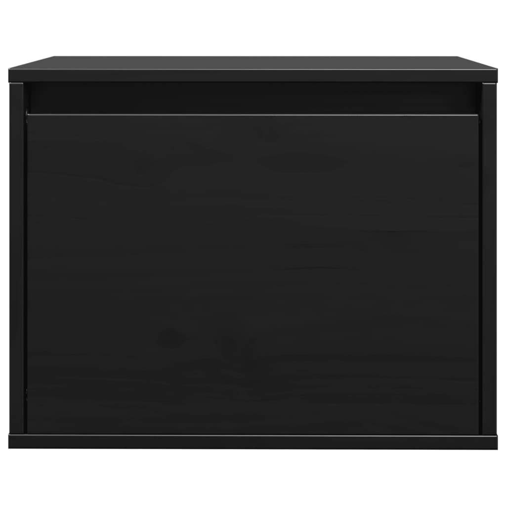 Wall Cabinet Black 45x30x35 cm Solid Wood Pine