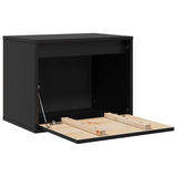 Wall Cabinet Black 45x30x35 cm Solid Wood Pine - 45-Degree Angle
