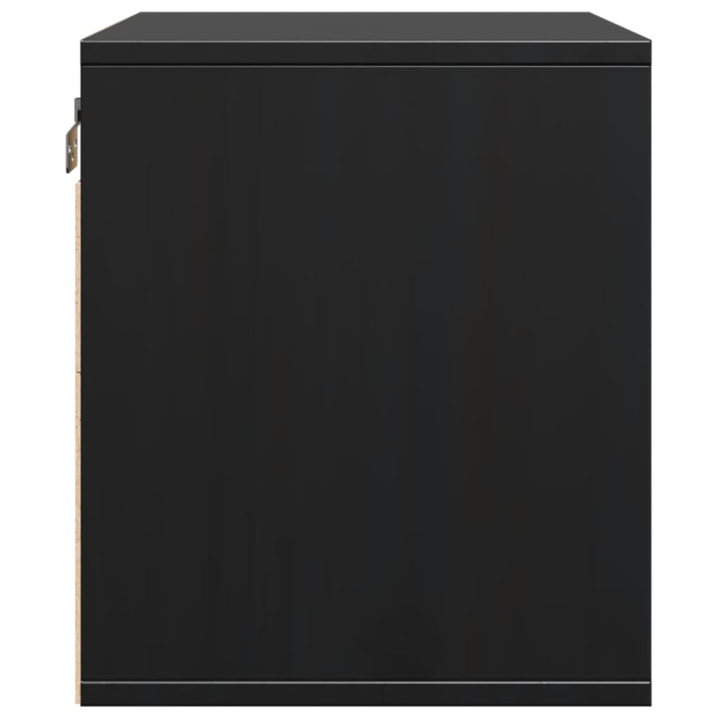 Wall Cabinet Black 45x30x35 cm Solid Wood Pine