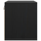 Wall Cabinet Black 45x30x35 cm Solid Wood Pine - Rear View