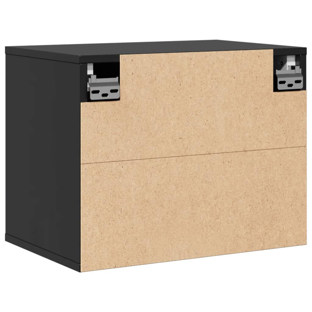Wall Cabinet Black 45x30x35 cm Solid Wood Pine
