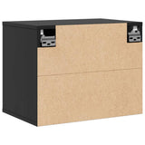 Wall Cabinet Black 45x30x35 cm Solid Wood Pine