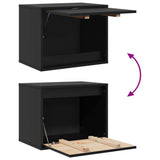 Wall Cabinet Black 45x30x35 cm Solid Wood Pine - Low Angle