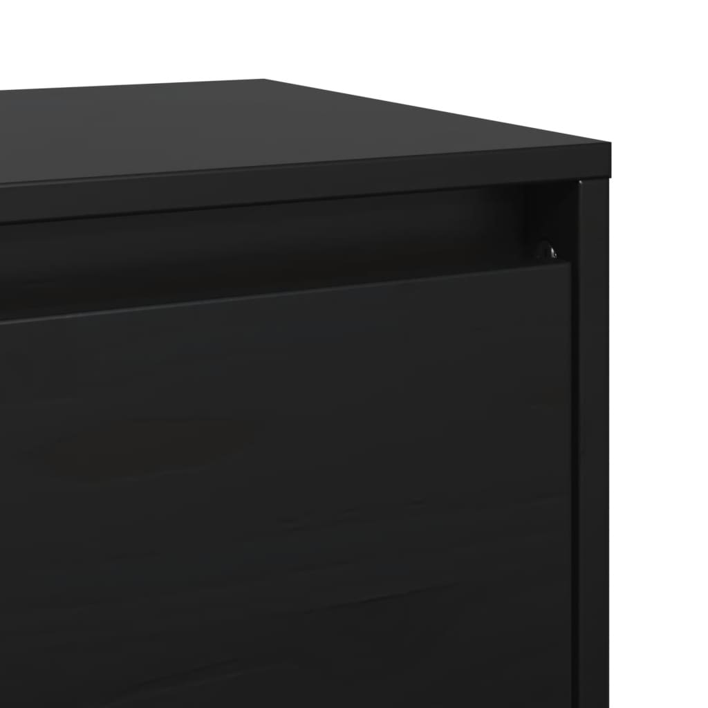 Wall Cabinet Black 45x30x35 cm Solid Wood Pine