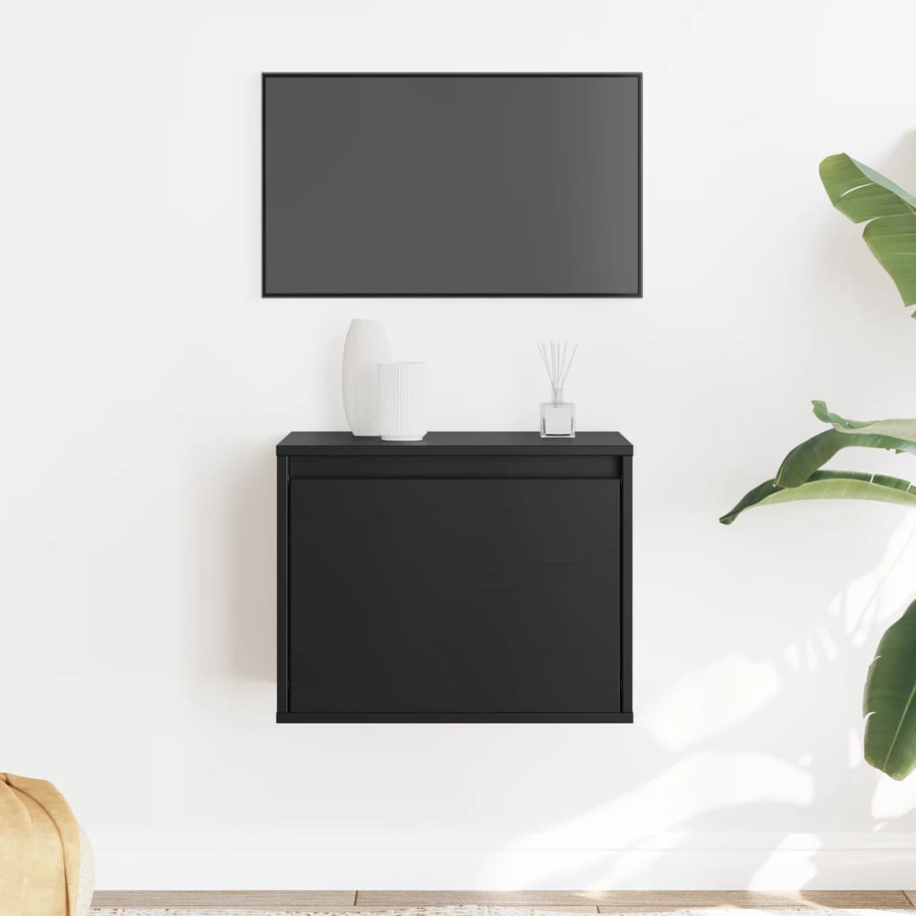 Wall Cabinet Black 45x30x35 cm Solid Wood Pine