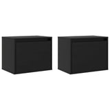 Wall Cabinets 2 pcs Black 45x30x35 cm Solid Wood Pine - Side View