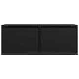 Wall Cabinets 2 pcs Black 45x30x35 cm Solid Wood Pine