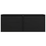 Wall Cabinets 2 pcs Black 45x30x35 cm Solid Wood Pine - 45-Degree Angle