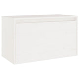 Wall Cabinet White 60x30x35 cm Solid Wood Pine - Front View