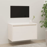 Wall Cabinet White 60x30x35 cm Solid Wood Pine - Side View