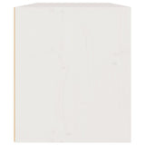 Wall Cabinet White 60x30x35 cm Solid Wood Pine - Rear View