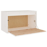 Wall Cabinet White 60x30x35 cm Solid Wood Pine - Close-Up Angle