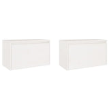 Wall Cabinets 2 pcs White 60x30x35 cm Solid Wood Pine - Rear View