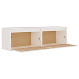 Wall Cabinets 2 pcs White 60x30x35 cm Solid Wood Pine - Low Angle