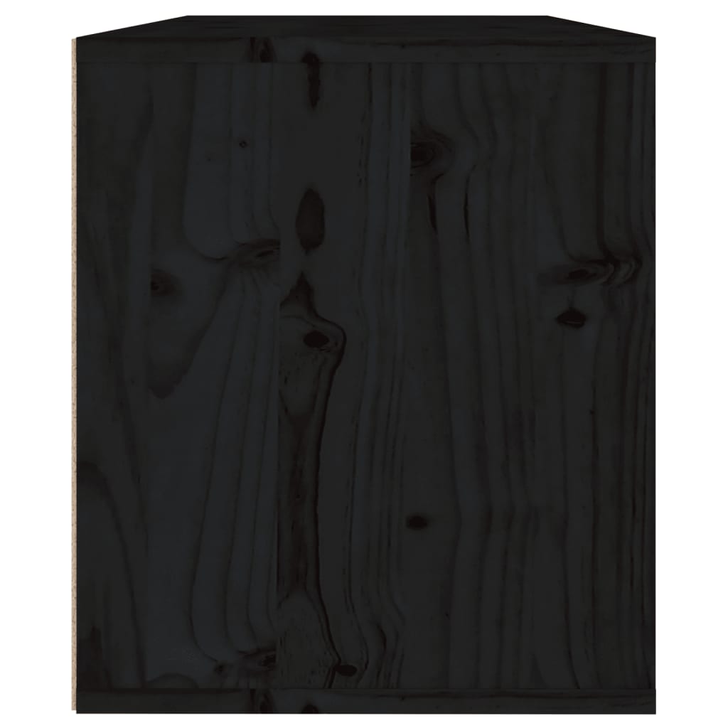 Wall Cabinet Black 60x30x35 cm Solid Wood Pine