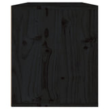 Wall Cabinet Black 60x30x35 cm Solid Wood Pine - Close-Up Angle