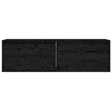 Wall Cabinets 2 pcs Black 60x30x35 cm Solid Wood Pine