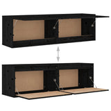 Wall Cabinets 2 pcs Black 60x30x35 cm Solid Wood Pine - Extra Image