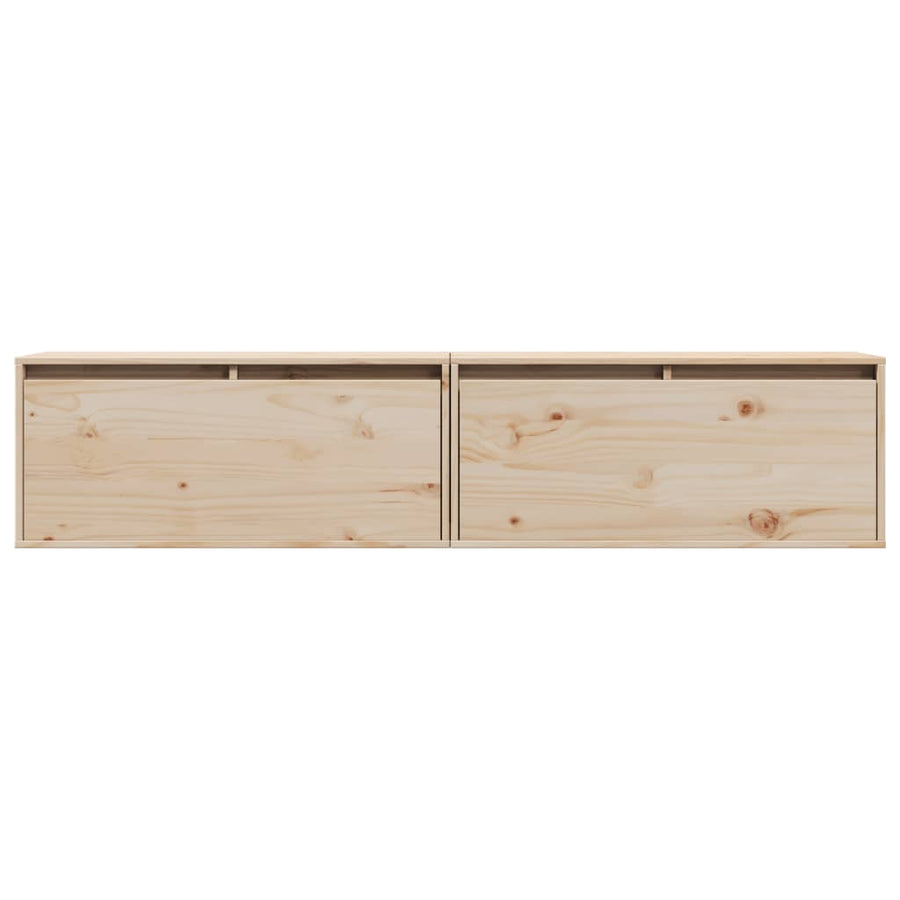 Wall Cabinets 2 pcs 80x30x35 cm Solid Wood Pine