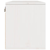 Wall Cabinet White 80x30x35 cm Solid Wood Pine - Close-Up Angle