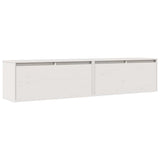 Wall Cabinets 2 pcs White 80x30x35 cm Solid Wood Pine - Front View
