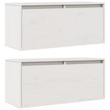 Wall Cabinets 2 pcs White 80x30x35 cm Solid Wood Pine - Side View