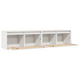 Wall Cabinets 2 pcs White 80x30x35 cm Solid Wood Pine - Close-Up Angle