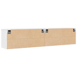 Wall Cabinets 2 pcs White 80x30x35 cm Solid Wood Pine - Extra Image