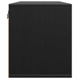 Wall Cabinet Black 80x30x35 cm Solid Wood Pine - Close-Up Angle