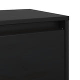 Wall Cabinet Black 80x30x35 cm Solid Wood Pine - Extra Image
