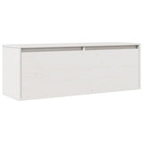 Wall Cabinet White 100x30x35 cm Solid Wood Pine - Front View