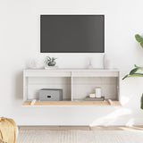 Wall Cabinet White 100x30x35 cm Solid Wood Pine - Side View